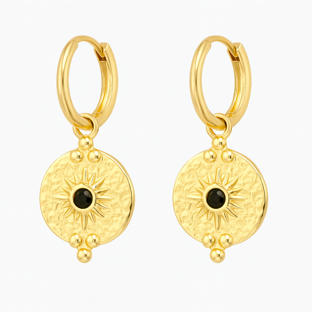 BLACK SUN EARRING