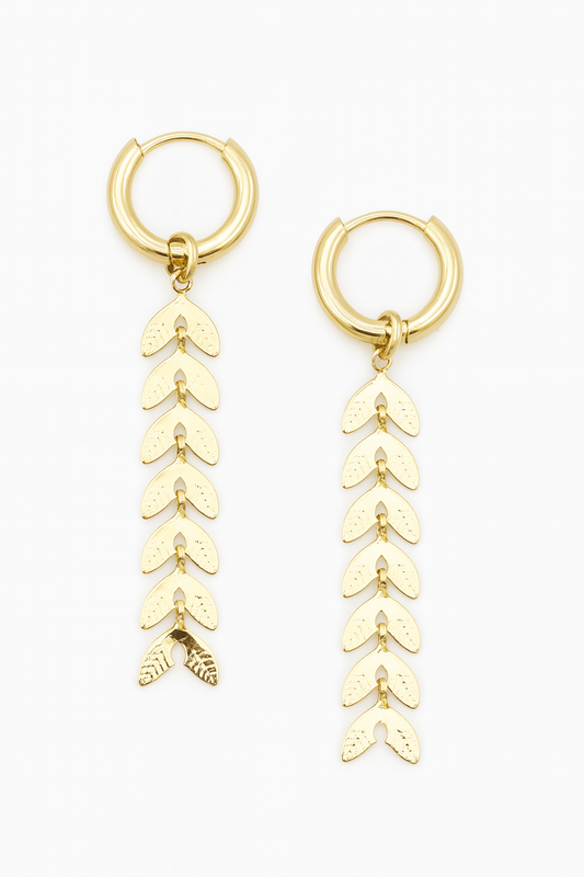 PENDIENTES DE GOTAS DE ORO ESCULPIDAS