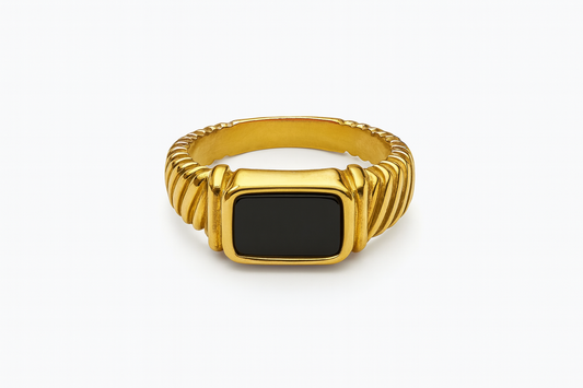 ANILLO RECTÁNGULO DE ÓNIX