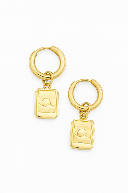 PENDIENTES ATARDECER DORADO