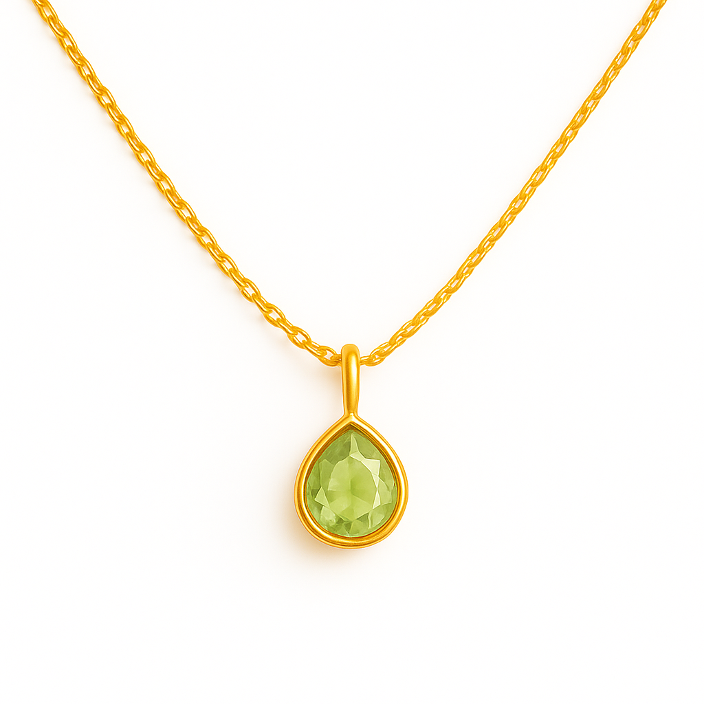 🌞 BIRTHSTONE NECKLACE AUGUST – LIGHT GREEN