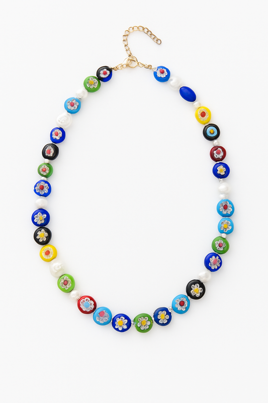 BIG MURANO CRYSTAL FLOWER NECKLACE