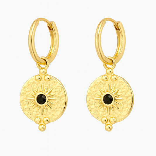 BLACK SUN EARRING