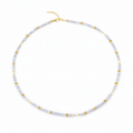 LIGHT PURPLE STONE & PEARL NECKLACE