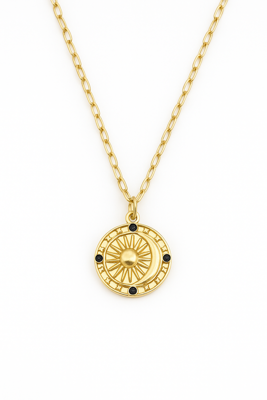 MOON & SUN ONYX NECKLACE