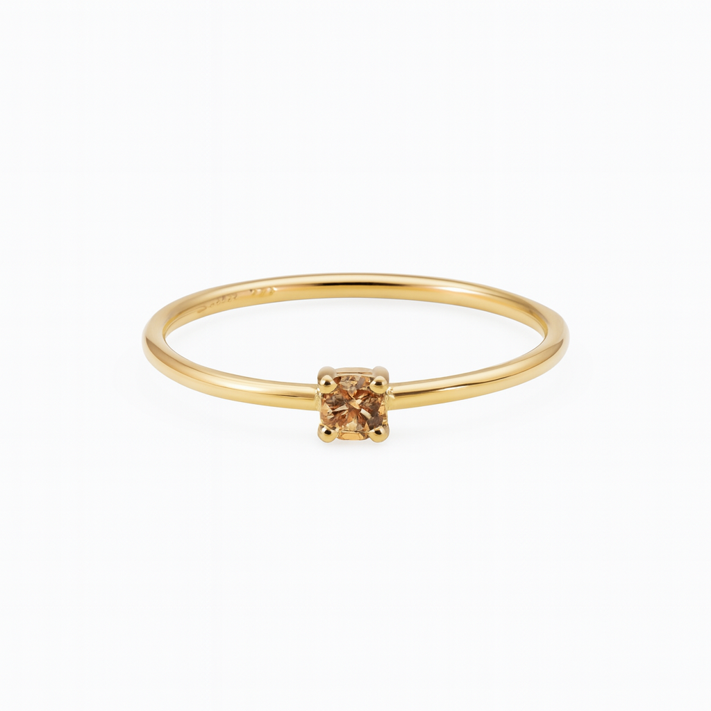 🍁 BIRTHSTONE RING NOVEMBER – WARM ORANGE