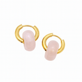 PINK QUARTZ HOOPS