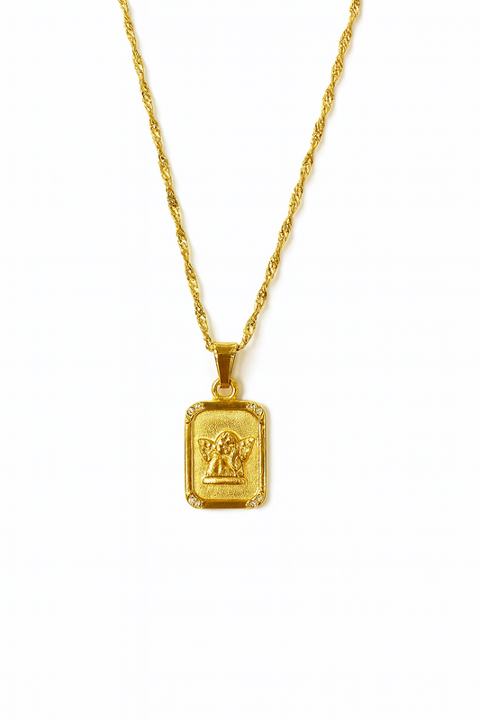 SQUARED ZIRCON ANGEL NECKLACE