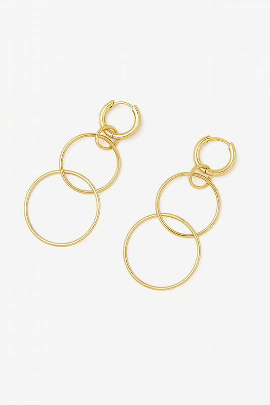 PENDIENTES DE GOTAS DE ORO ESCULPIDAS 