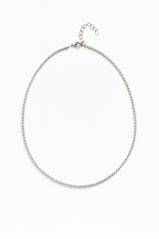 WHITE TENNIS NECKLACE