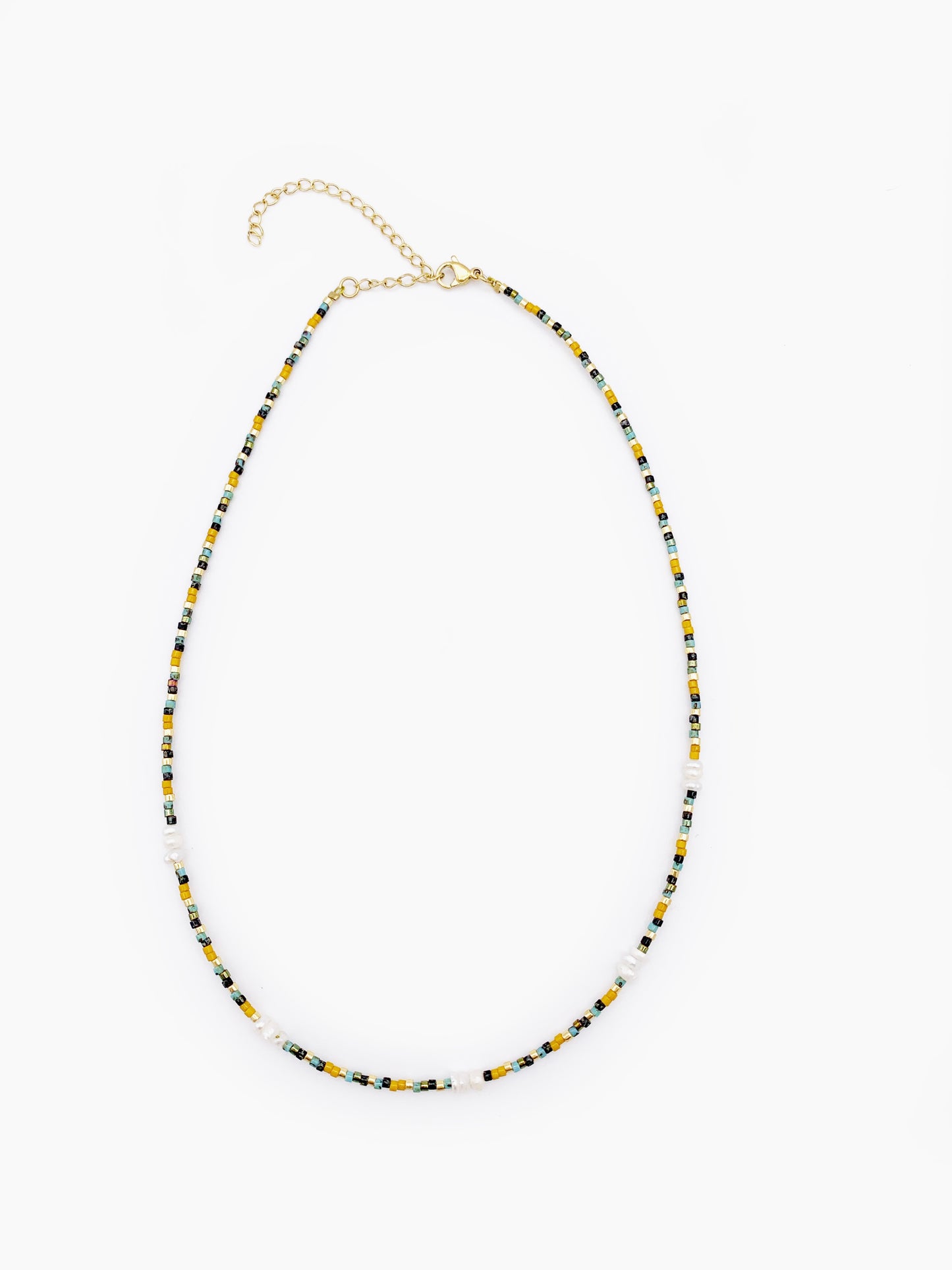 PEARLS AND YELLOW BEADS NECKLACE