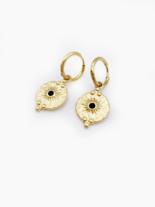 COIN STONES CIRCLES EARRINGS