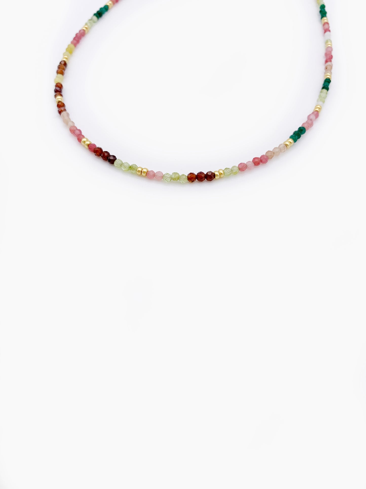 PINK AND GREEN STONES NECKLACE