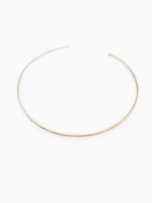 RIGID CHOKER NECKLACE STEEL GOLD PLATED