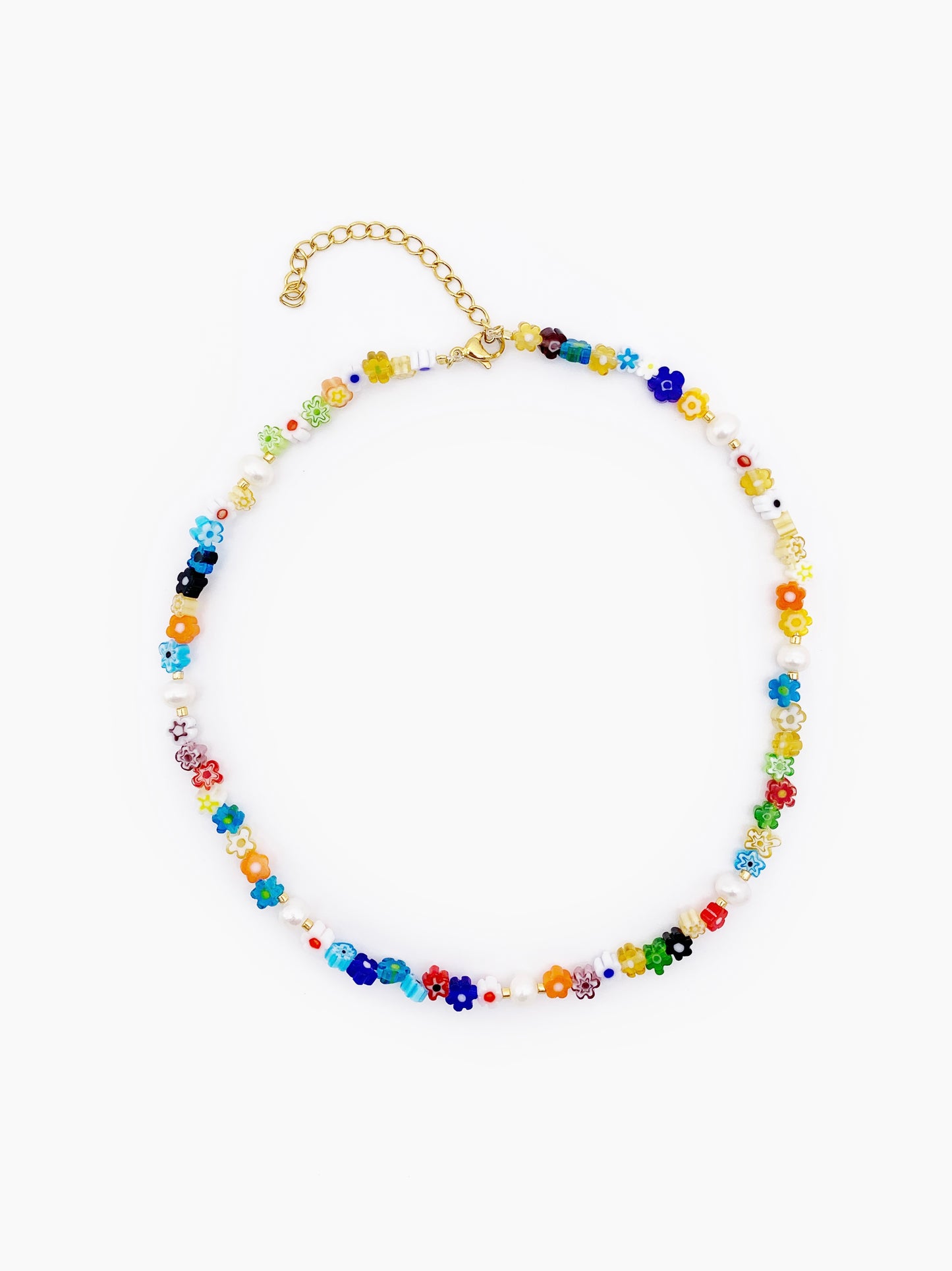 FLOWERS MURANO GLASS PEARLS NECKLACE