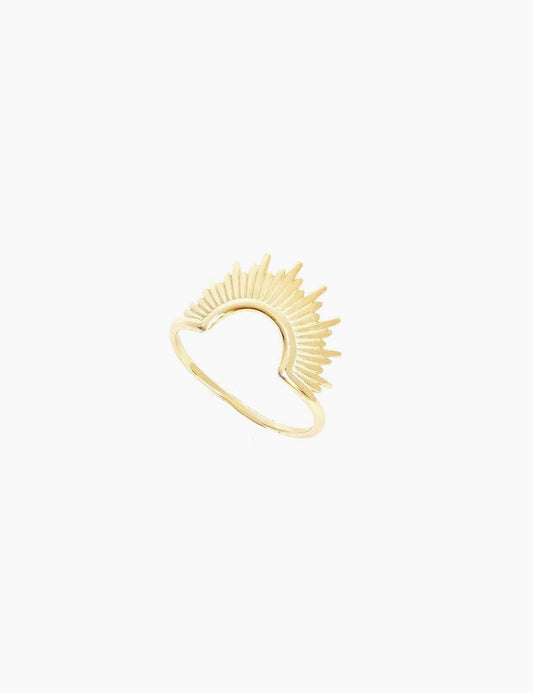 SUN RING SILVER GOLD PLATED