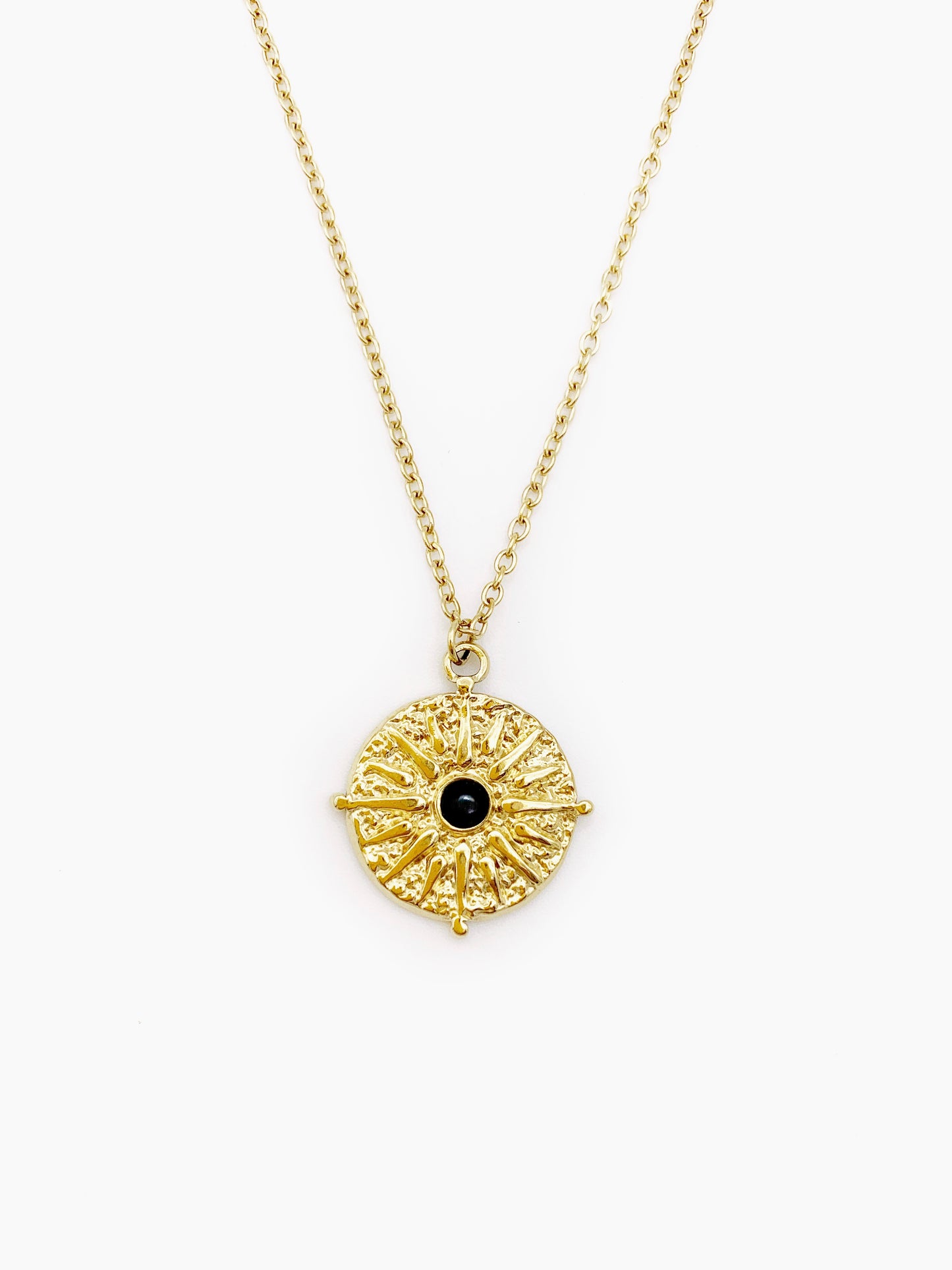 COIN ONYX NECKLACE
